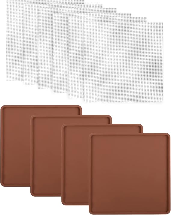 Aulock 4 Silicone Dehydrator Mats & 6 Mesh Dehydrator Sheets