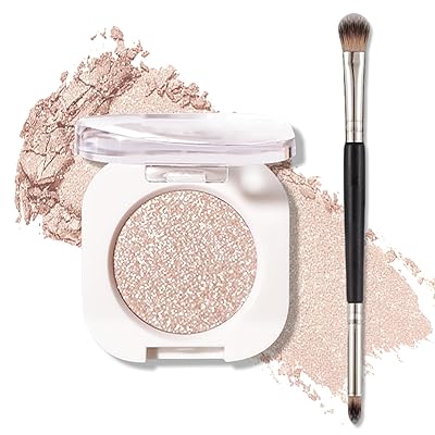 Shimmer Eyeshadow,Glitter Eye Shadow for Older Women,Lightweight Blendable Formula,Ultra-fine Smooth Powder,Daily Champagne Eyeshadow Makeup 11 Weaving Maid