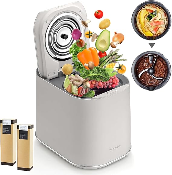THINKWARE BLUEVENT MUMU Smart AI Electric Food Composter Bundle with 2 Charcoal Refills