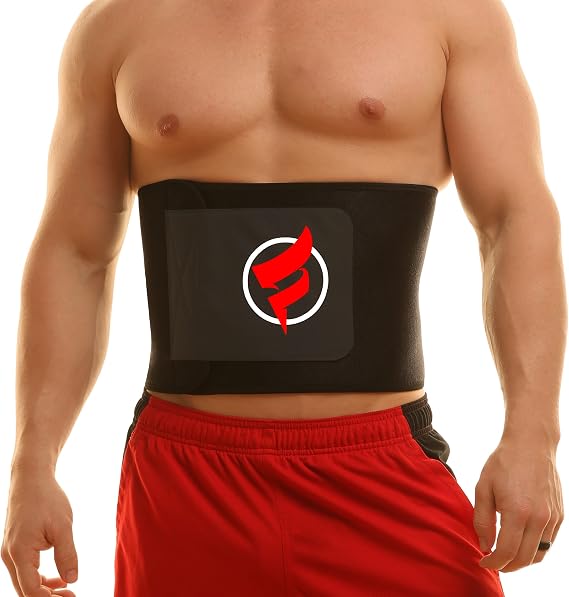 Fitru Waist Trimmer Sauna Ab Belt for Women & Men - Waist Trainer Stomach Wrap