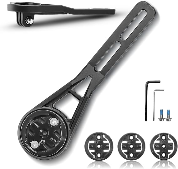 Integrated Handlebar Out Front Mount Aero Handlebar Bike Computer Mount, Compatible with Garmin, iGPSPORT, Wahoo, Cycplus, XOSS Bike Computers, Bike Accessories