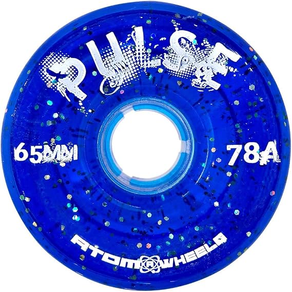 Atom Skates Outdoor Quad Roller Wheels 78A Atom Pulse 65x37 Glitter Blue / 1 Pack - 4 Wheels