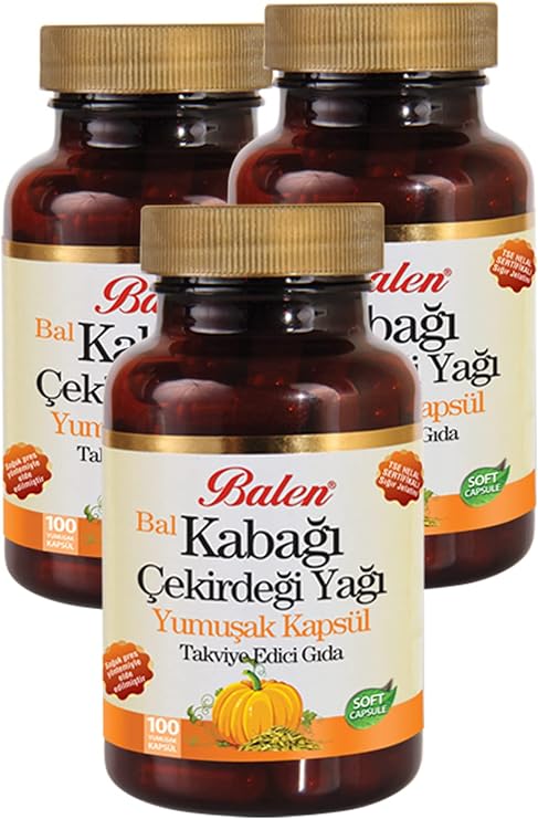 Ginger Organic 3 Boxes of Balen Pumpkin Seed Oil 100 Capsules X 1380 mg Pumpkin Seeds