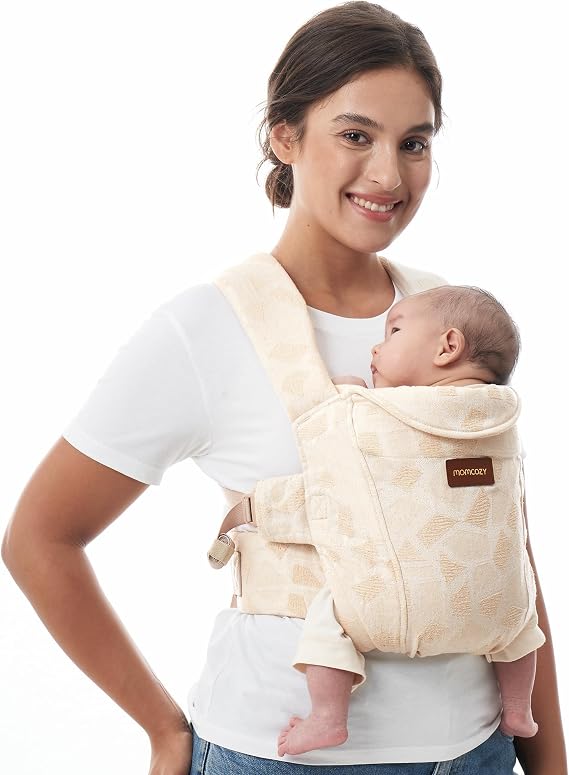 Momcozy Newborn Carrier for 0-12M/3.2-11.3kg, Waist 64-127cm, Geometry | IHDI certified for healthy hip development, ergonomic M seat for newborns, easy slip on design, balanced lumbar support