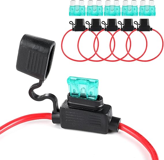 Ouzorp 5 Pcs 12 AWG Inline Fuse Holder with 30A ATC/ATO Blade Fuse