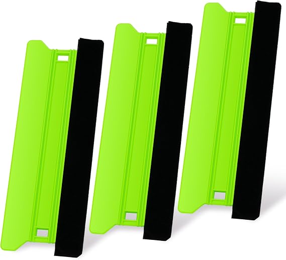 8.3IN Felt Edge Wrap Squeegee for Vinyl, 3pcs Plastic Squeegee Wallpaper Smoothing Tool Large Vinyl Scraper for Car Wrap, Window Film, Decals and Wallpaper, Bubble Removal & Cleaning Tool