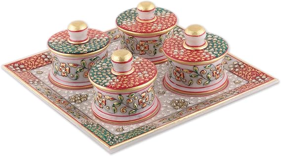 NOVICA Trays Serveware From India 'Jaipur Arcadia'
