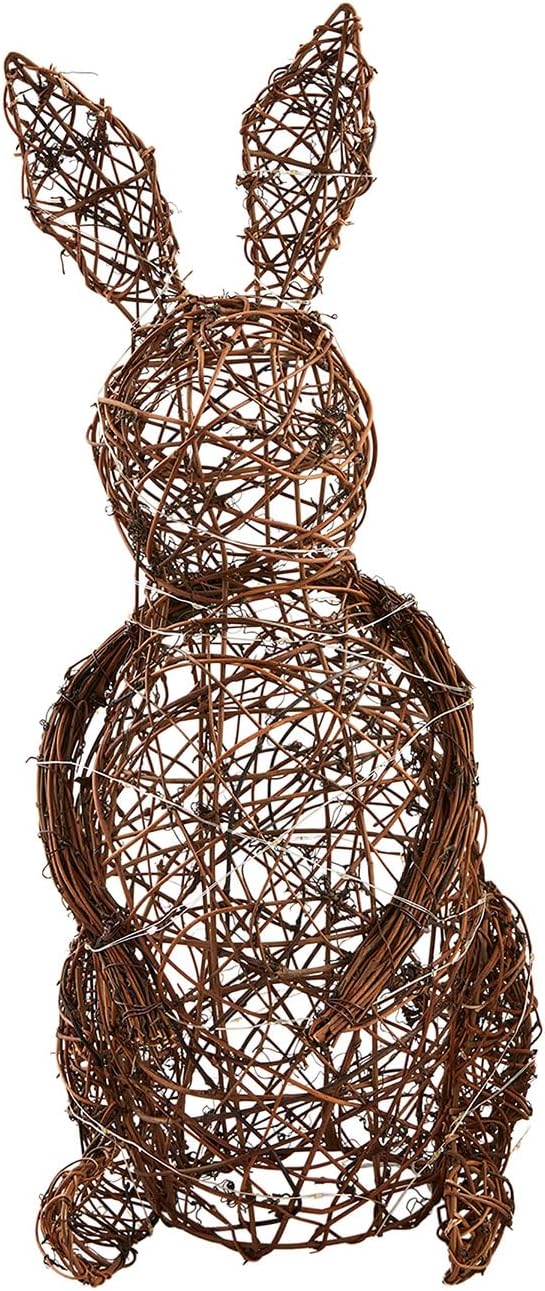Mud Pie Woven Led Bunny Sitter; Large 20" x 9"