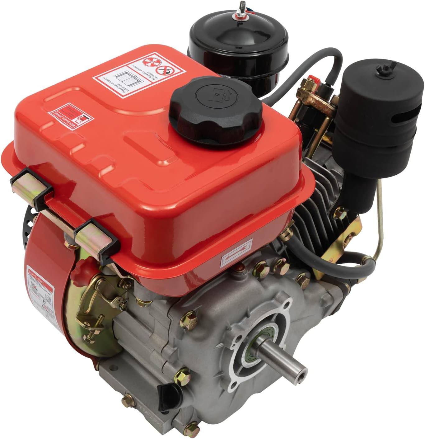 4-Stroke 6 HP Engine Single Cylinder Air Cooled, Single Cylinder Air Cooled Diesel Engine for Small Agricultural Machinery Kart Mini Bike Small Walking Tractor Irrigation