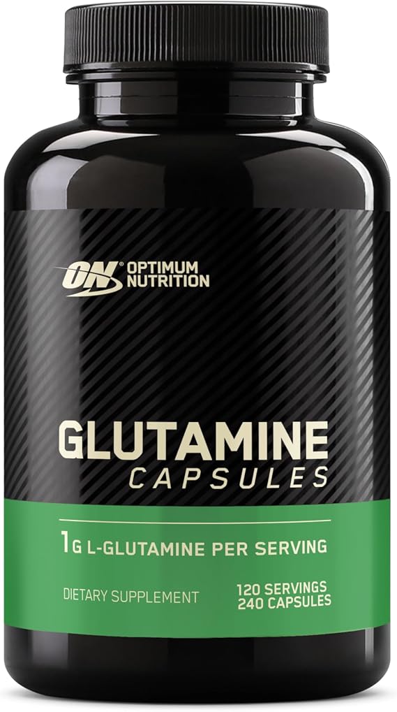Optimum Nutrition L-Glutamine Muscle Recovery Capsules, 1000mg, 240 Count (Package May Vary)