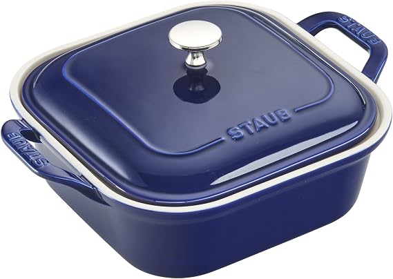 Staub Ceramic 9" X 9" Square Covered Baking Dish - Dark Blue