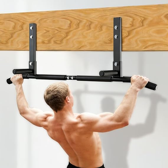 Pull Up Bar, 42"Wide-Grip PullUp Bar Upgrade,Pull Up Bar Suitable for Wooden Beams and Concrete Beams Efficiently Targets More Muscle Groups,Pullup Bar Anti-Slip Grip Treatment,Easy Installation