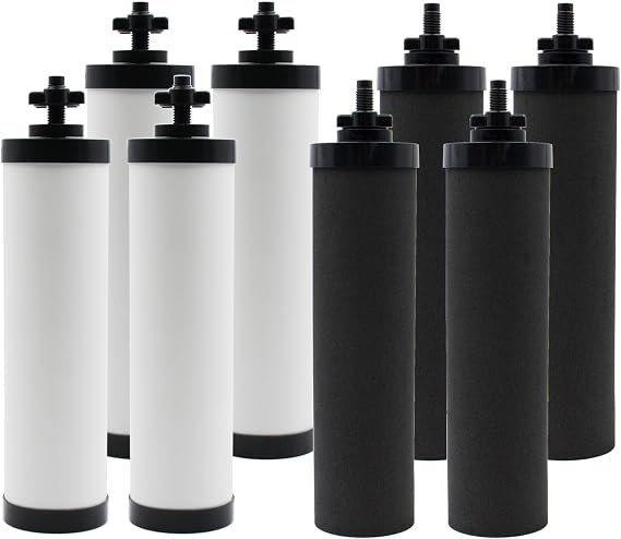 (4) Ceramic Filter & (4) black water filter Replacement, Combo Pack