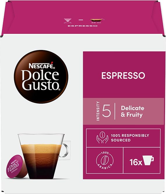 Nescafé Dolce Gusto Espresso Coffee Pods, 16 Capsules (16 Servings)
