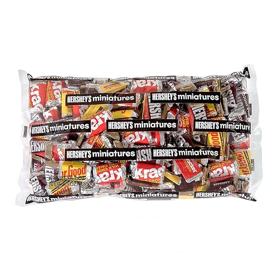HERSHEY'S Miniatures Chocolate Assortment Candy, Individually Wrapped, 66.7 oz Bulk Bag