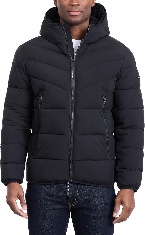 Calvin Klein 628658 Stretch Padded Hooded Jacket
