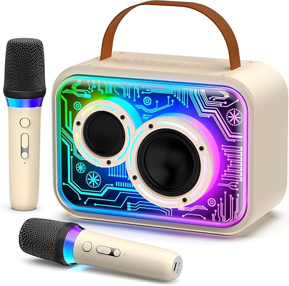 JYX Karaoke Machine 2 Microphones: Karaoke System with 2 Karaoke Microphones - Portable Bluetooth Party Karaoke Box - Microphone with PA Speaker - Gift