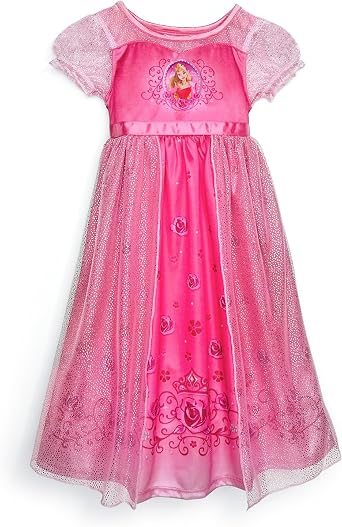 Disney Girls Princess Dress Nightgown, Fantasy Gown, Soft & Cute Pajamas for Kids