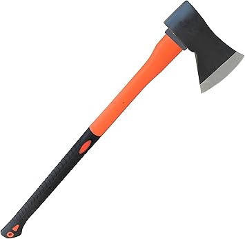 TABOR TOOLS Chopping Axe, Hand Axe, with Strong Fiberglass Handle and Anti-Slip Grip. J57A. Chopping Axe, 24" Handle