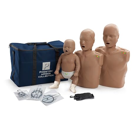 Prestan Collection of CPR Manikins (Adult, Child, Infant), Dark Skin Tone