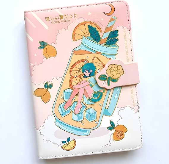 KetA Anime Journal Kawaii Cute Journal Notebook, Soft Girl Journal with Puffy Cover & Magnetic Clasp, 5x7 Inch (13x18CM), 256 Pages, Premium Quality Paper, Cute Stationery Gift