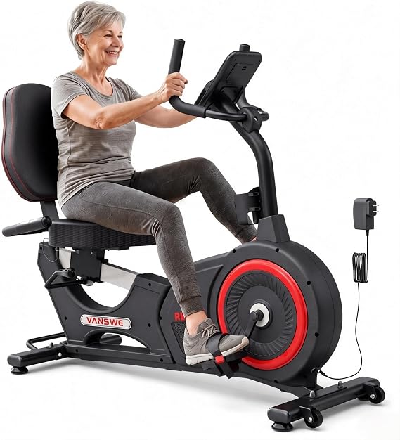 VANSWE Recumbent Exercise Bike for Home Seniors Light Commercial