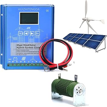 MPPT Wind Solar Hybrid Charge Controller Wind,1200W & Solar 600W 12V 24V Automatic Hybrid Controller with Dump Load Resistor