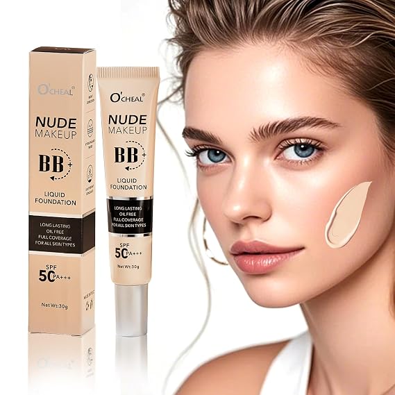 O'CHEAL Full Coverage BB Cream Foundation with SPF 50+++(Ivory)