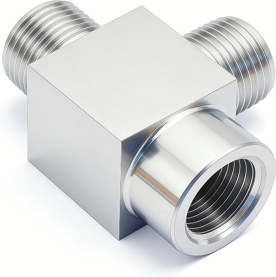 Stainless Steel 304 Street Tee Pipe Fitting,1/4" NPT Female x 1/4" NPT Male x 1/4" NPT Male T-fitting 3-way Tee Pipe Fittings, 1pc