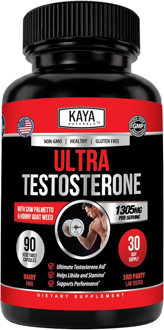 Kaya Naturals Ultra Testosterone - Men's Testosterone Booster - 90 Count