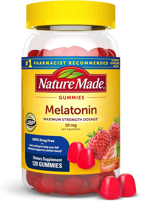 Nature Made Melatonin 10 mg per Serving Gummies, 120 Melatonin Gummies