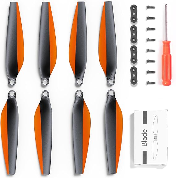 Bwine Drone Original Propellers for F7GIM - 4 Pcs Dark Grey & Orange