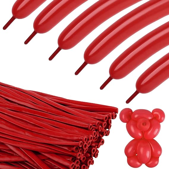 Long Balloons - Red 260 Balloons for Balloon Arch & Party Decor, 100Pcs