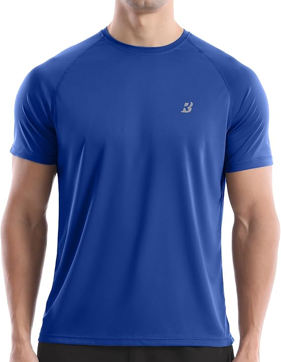 Roadbox Men's Rash Guard Short Sleeve, UPF 50+ UV Sun Protection Swim Shirts, Quick Dry Lightweight Water Surf Beach T-Shirt