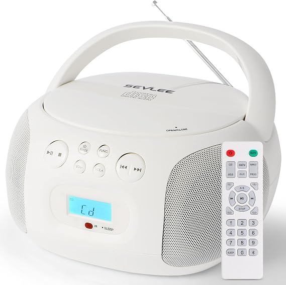 Portable CD Player Boombox AM FM Radio Bluetooth 5.4 Sleep Timer