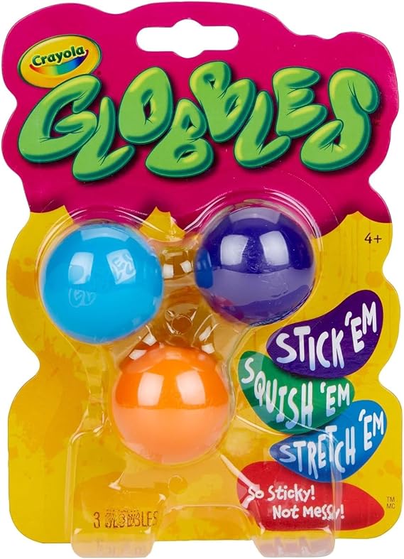 Crayola Squeezable Stress Relief Toys, Sticky Ball, Assorted Colors, 3-Pack, 747291 Genuine Item