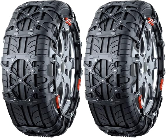 CARMATE QE3 Authentic Biathlon Quick Easy Non-Metal Tire Chains, Japan-Made, Easy Install, JASAA Certified, For Tire sizes: 165/60R14, 175/65R13, 165/70R13