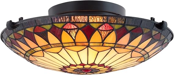 Kira Home Mateo 16" Tiffany Style Flush Mount Ceiling Light for Hallway
