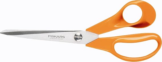 Fiskars El sanatları, dikiş ve ofis işleri için evrensel makas, Klasik, Uzunluk: 21 cm, Sağ elini kullananlar için, Turuncu, 1005148