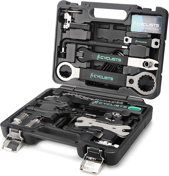 cyclists 23 Piece Bike Tool Kit - Bicycle Repair Tool Box Compatible - Mountain/Road Bike Maintenance Tool Set with Storage Case