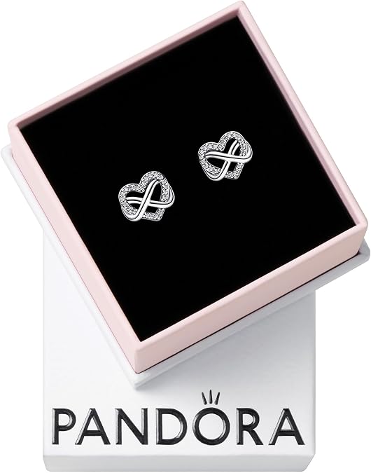 PANDORA Sparkling Infinity Heart Stud Earrings