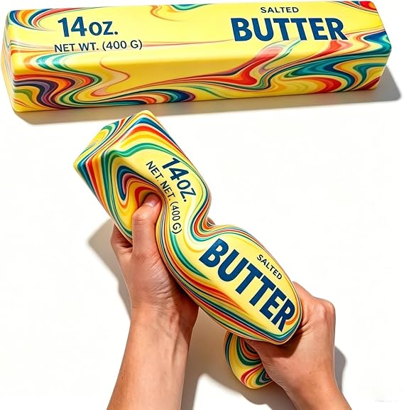 10in Giant Butter Squishy, 14oz Jumbo Big Squishy Butter Stick, Salted Butters Squeeze Stress Ball, Large Butter Stick Stress Relief Slow Rising Fun