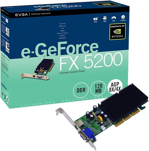 EVGA e-GeForce FX5200 AGP Video Card - 128MB Light Version 128-A8-N303-L2