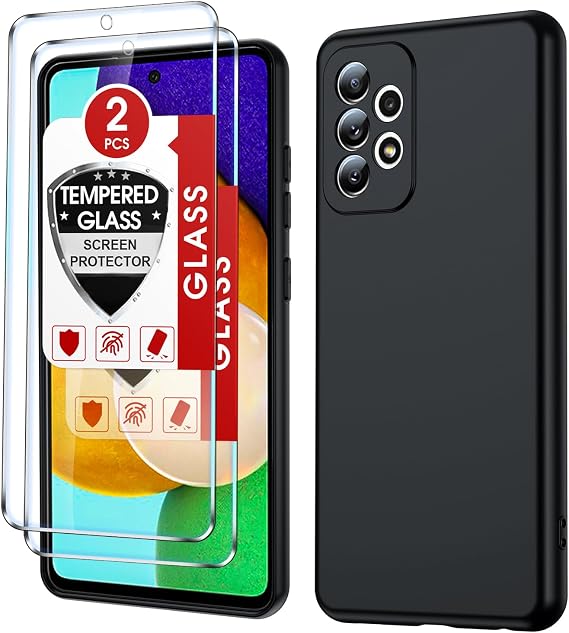 LeYi for Samsung Galaxy-A52-5G-Phone case: Slim Soft Silicone Cover, Black