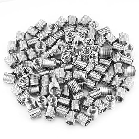 100pcs M8 Stainless Steel Inner Thread Insert, SS304 Coiled Wire Insert Helical Screw Thread Inserts Thread Repair Insert Assortment 1.25 x 2D Length
