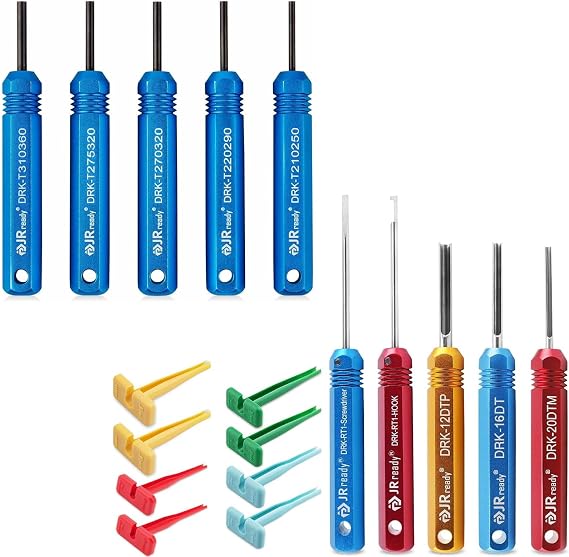 JRready ST5228 Extractor Tools,Removal Tools Kit for Molex .062" & .093 Pin and Socket Connectors with ST5236 Deutsch Pin Extractor Tool for 16#12#20# Solid/Stamped Contacts, Terminal Removal Tool