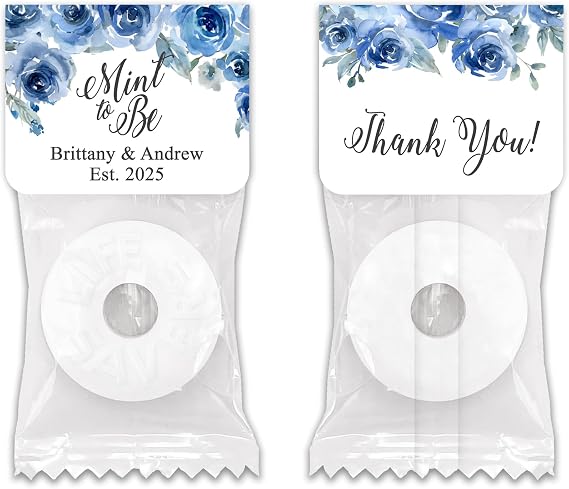Mint to Be Wedding Favors, Blue Chinoiserie Bridal Shower, Mint Life Savers (Set of 100)