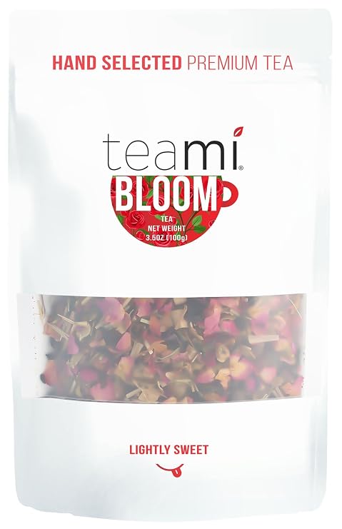 Teami Bloom Rose Petal Tea - Loose Leaf, 25 Servings