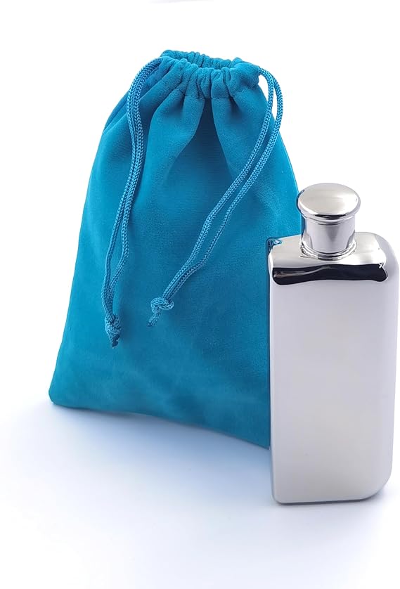 3oz Streamlined Pocket Hip Flask with Velvet Pouch