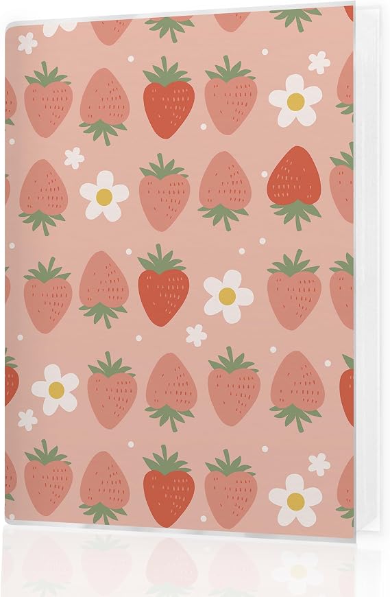 Strawberry Photo Album 4x6, Cute Strawberry Floral Small Photo Album Memory Book Keepsake with 18 Pockets Hold 36 Pictures for Family Baby Graduation Wedding Anniversary Travel Vacation